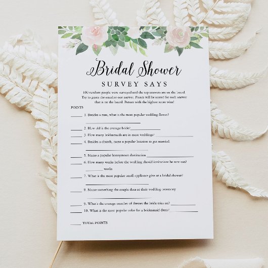 DEVON Brautparty Survey sagt Game Card Einladung