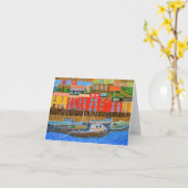 Devon Brixham Grußkarte Karte (Gelbe Blume)