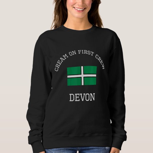 Devon Cream auf der ersten Crew Scone Devon Flag Sweatshirt (Vorderseite)