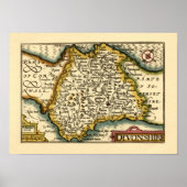 Devon (Devonshire) Landkreis England Antiker Karte Poster (Vorne)