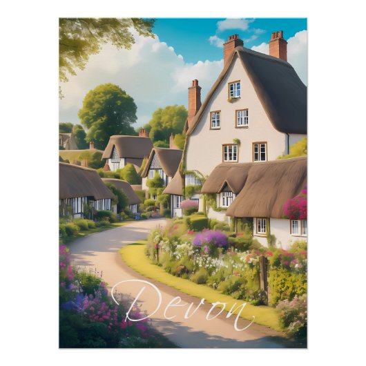 Devon England Reiseplakat Poster (Vorderseite)