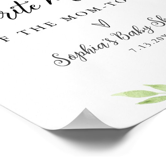 DEVON Favorite Memory Baby Shooting Sign Poster (Ecke)