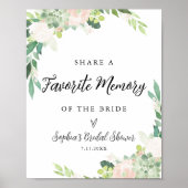 DEVON Favorite Memory Brautparty Sign Poster (Vorne)