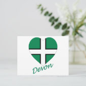 Devon Flag Herz mit Namen Postkarte (Stehend Vorderseite)