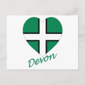 Devon Flag Herz mit Namen Postkarte (Vorderseite)