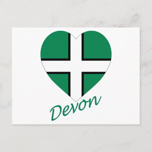 Devon Flag Herz mit Namen Postkarte (Vorderseite)