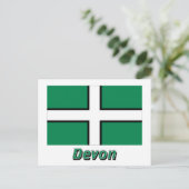 Devon Flag mit Namen Postkarte (Stehend Vorderseite)