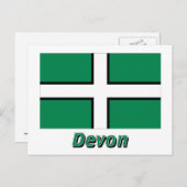 Devon Flag mit Namen Postkarte (Vorne/Hinten)