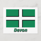 Devon Flag mit Namen Postkarte (Vorderseite)