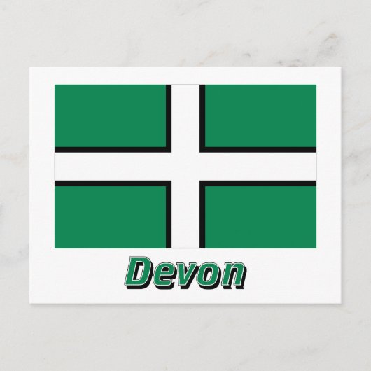 Devon Flag mit Namen Postkarte (Vorderseite)