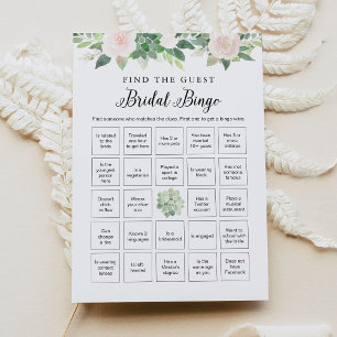 DEVON Floral Find Guest Bridal Bingo Game Einladung