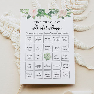 DEVON Floral Find Guest Bridal Bingo Game Einladung