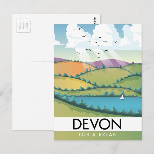 Devon "for a break" Sommerreisepaket Postkarte (Vorne/Hinten)