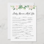 DEVON Greenery Baby Shower Libs Game Card Einladung (Vorderseite)