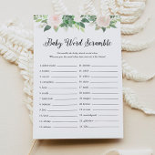 DEVON Greenery Baby Word Scramble Game Card Einladung