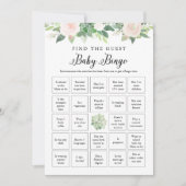 DEVON Greenery Find The Guest Baby Bingo Game Card Einladung (Vorderseite)