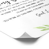 DEVON Greenery Ring Game Don't Say Bride Sign Poster (Ecke)