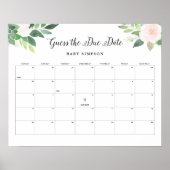 DEVON Guess The due Date Baby Shower Game 16x20 Poster (Vorne)