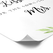 DEVON Guess Wie viele Kisses Brautparty Game Poster (Ecke)