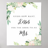 DEVON Guess Wie viele Kisses Brautparty Game Poster (Vorne)