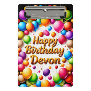 DEVON ~ Happy Birthday ~ Mini Klemmbrett