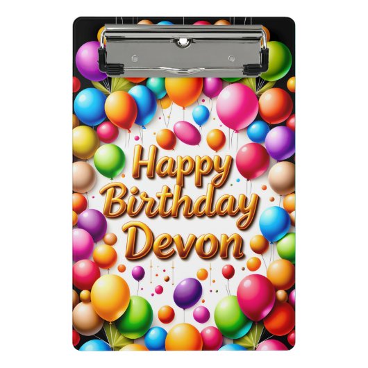 DEVON ~ Happy Birthday ~ Mini Klemmbrett (Vorderseite)