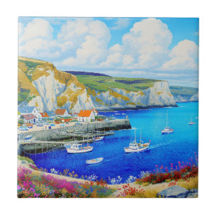 "Devon Harbor Dreamscape" - Eine englische Seascap Fliese