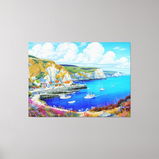 "Devon Harbor Dreamscape" - Eine englische Seascap Leinwanddruck (Vorderseite)