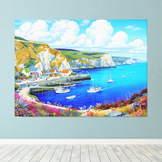 "Devon Harbor Dreamscape" - Eine englische Seascap Leinwanddruck (Insitu (Holzboden))