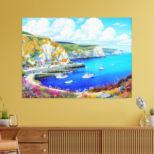 "Devon Harbor Dreamscape" - Eine englische Seascap Leinwanddruck (Insitu (Wohnzimmer))