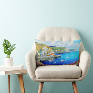 "Devon Harbor Dreamscape" - Eine englische Seascap Lendenkissen