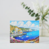"Devon Harbor Dreamscape" - Eine englische Seascap Postkarte (Stehend Vorderseite)