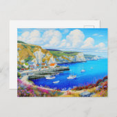 "Devon Harbor Dreamscape" - Eine englische Seascap Postkarte (Vorne/Hinten)