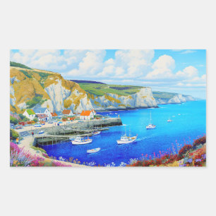 "Devon Harbor Dreamscape" - Eine englische Seascap Rechteckiger Aufkleber