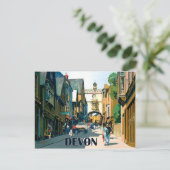 Devon, Häuser im Stadtzentrum, Vintage Postkarte (Stehend Vorderseite)