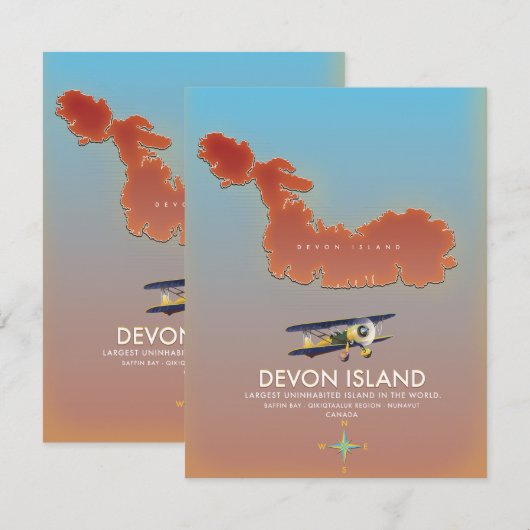 Devon Insel, Canada Karte (Vorne/Hinten)