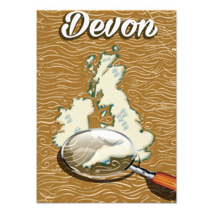 Devon Map Vintage Reiseplakat Fotodruck