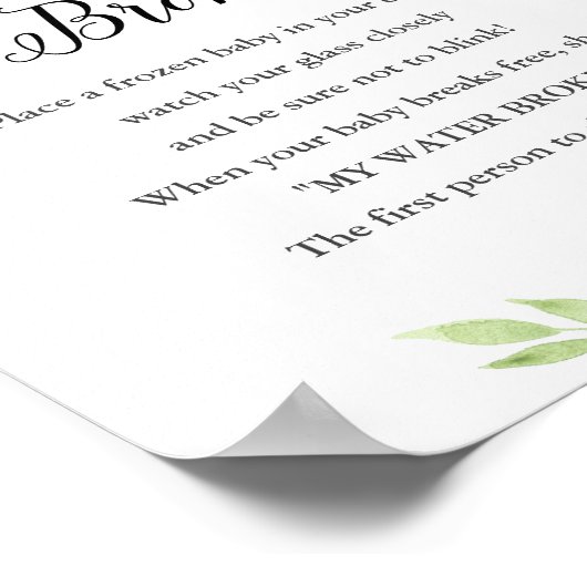 DEVON My Water Broke Baby Showspielzeichen Poster (Ecke)