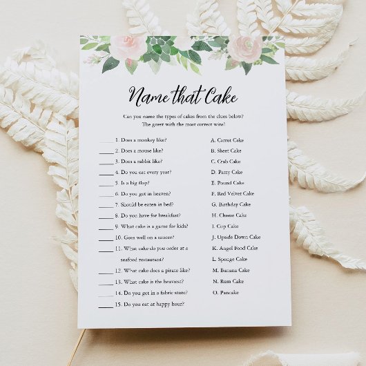 DEVON Name That Cake Brautparty Game Card Einladung