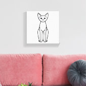 Devon Rex Cat Cartoon Leinwanddruck (Insitu (Wohnzimmer))