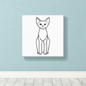 Devon Rex Cat Cartoon Leinwanddruck (Insitu (Holzboden))