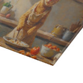 Devon Rex Cat Cooking in Kitchen Schneidebrett (Ecke)