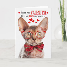 Devon Rex Cat Feline Spaß Valentinstag Feiertagskarte