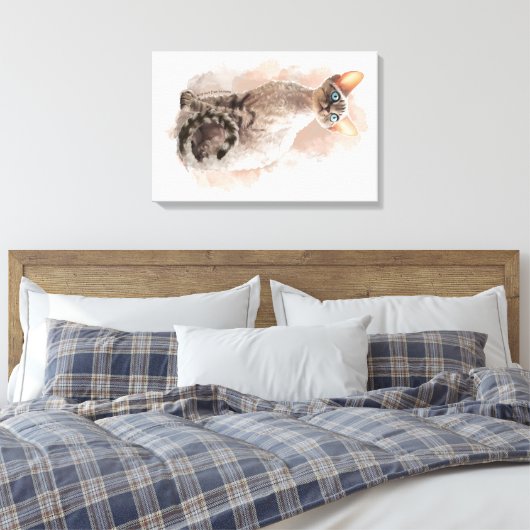 Devon Rex cat Leinwanddruck (Insitu (Schlafzimmer))