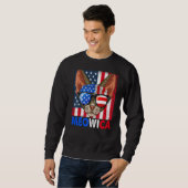 Devon Rex Cat Meowica 4. Juli mit Brillen Ame Sweatshirt (Vorne ganz)
