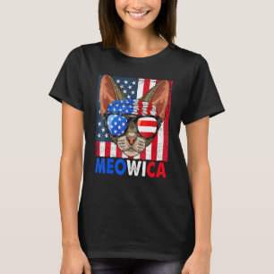 Devon Rex Cat Meowica 4. Juli mit Brillen Ame T-Shirt