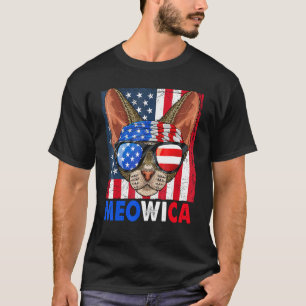 Devon Rex Cat Meowica 4. Juli mit Brillen Ame T-Shirt