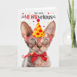 Devon Rex Cat MEOWvelous Birthday Karte