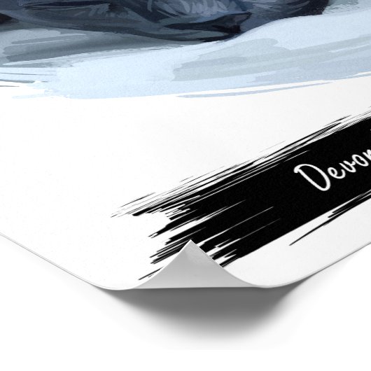 Devon Rex Cat Print | Cat Wall Print Poster (Ecke)