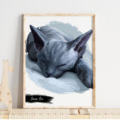 Devon Rex Cat Print | Cat Wall Print Poster